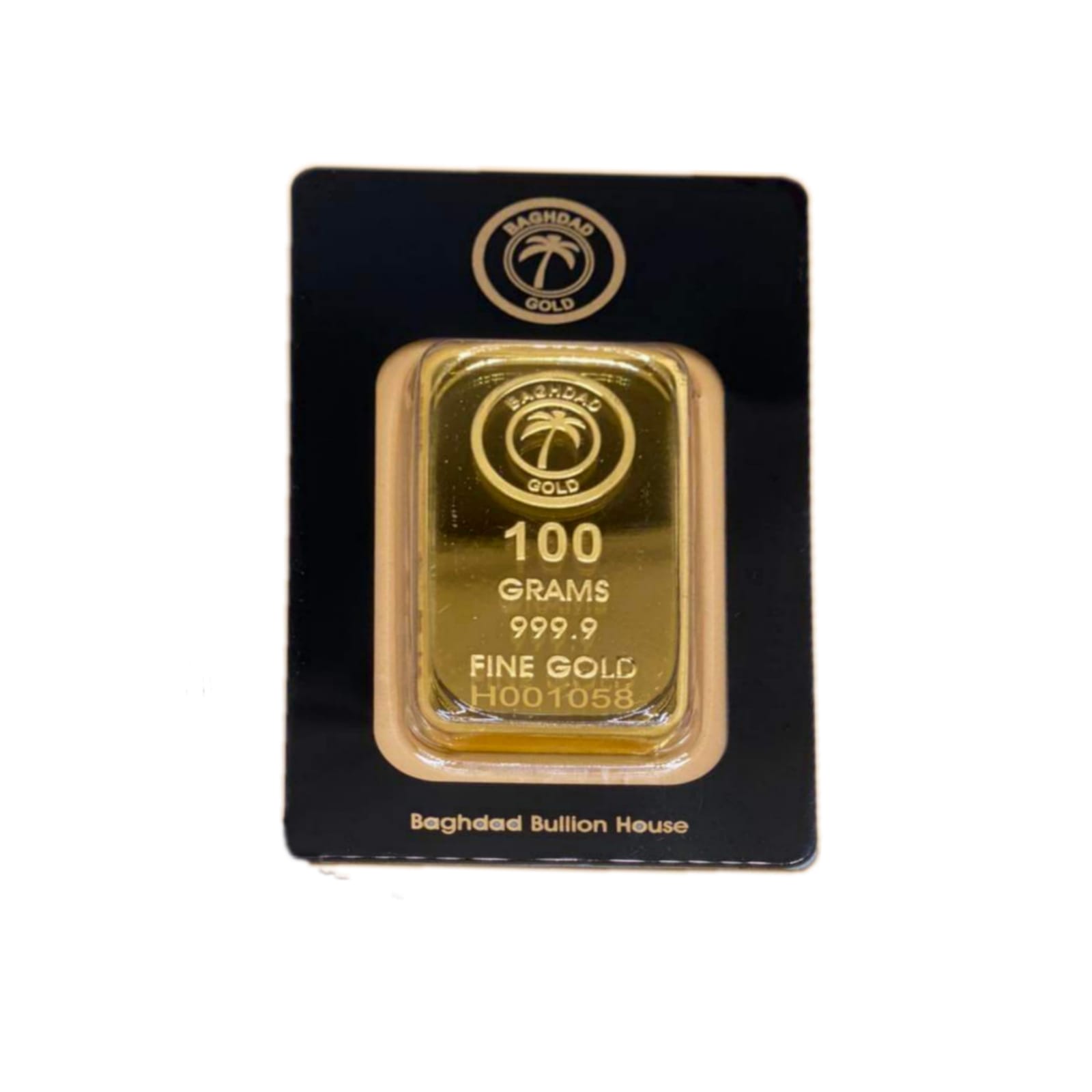 100 Grams cast bar, 24 karats