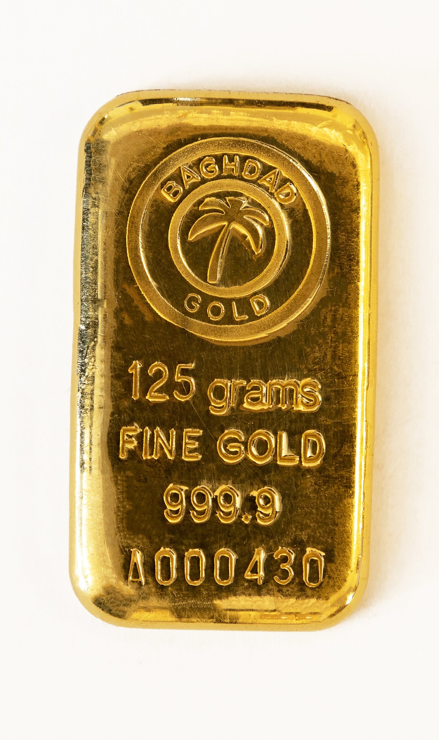 125 Grams cast bar, 24 karats